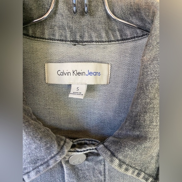 Calvin Klein Jeans 90s Y2K Grey Button Front Denim Jacket Men’s Small - Picture 7 of 8
